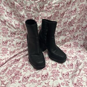 Steve Madden Black Platform Ankle Boots